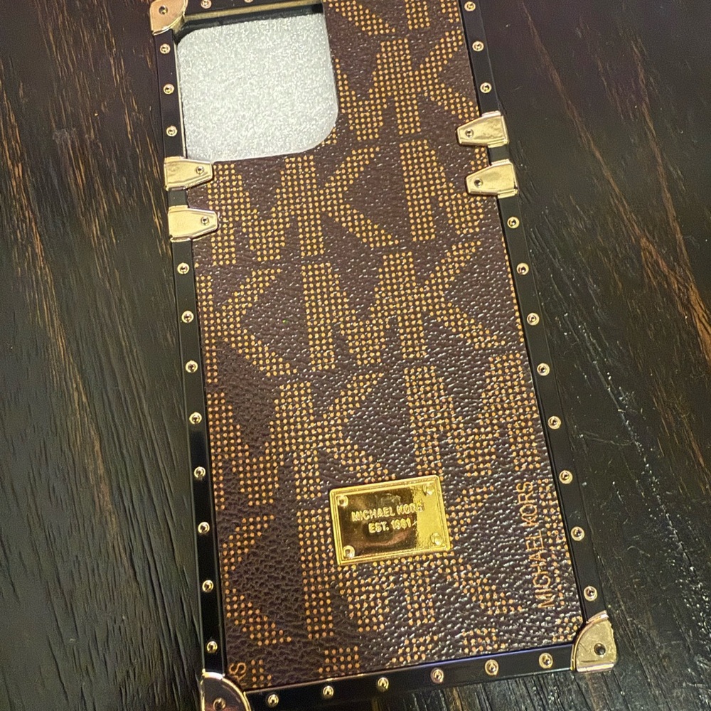 IPhone 13 Pro Max Michael Kors Brown and Gold Phone Case - Picture 5 of 7